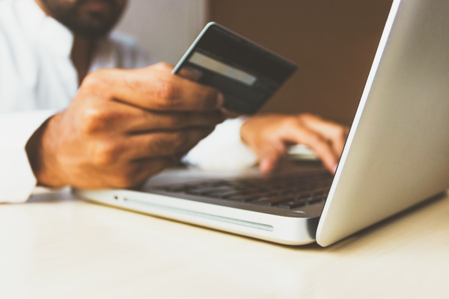 Online shopping interface on a laptop